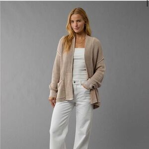 AE Open Front Shaker-Stitch Cardigan